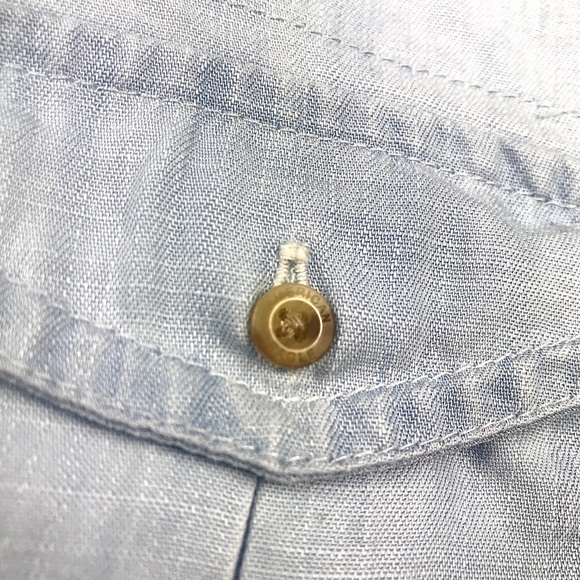 AMERICAN EAGLE OUTFITTERS L/S B/D Denim Top, Sz XS - Picture 7 of 8